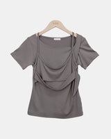 Byuren Layered Top Short Sleeve T-Shirt