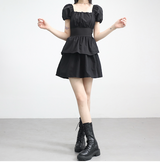 Webit Shirring Puff Dress