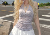 dot halter sleeveless
