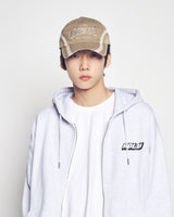 25FW THREE TONE ASYMMETRY COTTON BALL CAP BROWN