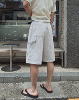 Duns One-Pleat Wide Bermuda Pants