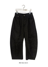 Creamb Cut Pintuck Denim Wide Pants