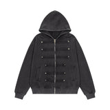 Margo Military Button Hoodie Zip-up