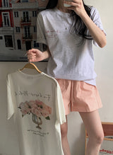 アンティークガーデングラフィック半袖Tシャツ(2color)