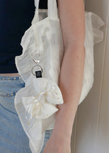 [jiwonywony x voor] Emboss Cotton Ribbon Keyring_White