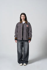 CORDUROY POINT WORK JACKET - DARK BROWN