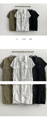 Houlin スナップポケット半袖ジャケット
