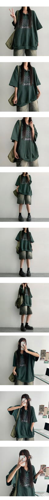 Domt カラー半袖Tシャツ