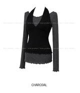 Dani Ruffle Layered Halter Long Sleeve