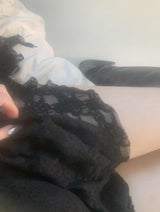 [only suzen] Temer lace ribbon dress (black)