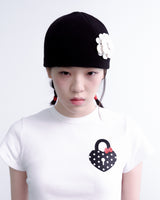 ハートロックドットクロップTシャツ (ホワイト)