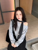 Cozy Warm Border Muffler Tie (4color)