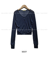 [U-BASIC] Summer snap button see-through cardigan