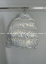 Glossy Two-Way Cropped Short Padded Jacket