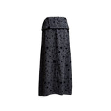 (2color) Flower Fold-Over Banding Long Skirt