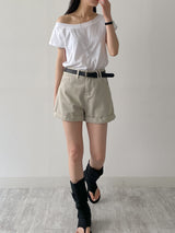 レナ ボートネック 半袖Tシャツ