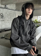 Pigment Washing Hoodie Zip-up