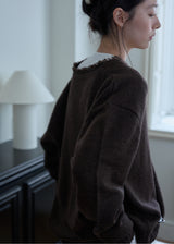 Cosy Alpaca Cardigan (Brown)