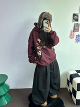 ツーピンタックリベットベルトバルーンロングパンツ🤎🖤💙3カラー