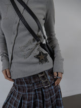 DOUBLE STAR KEYRING / BLACK