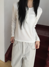 イーセル起毛ボタン短編長袖Tシャツ（3c）