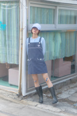 DOLLY BUTTON MINI DRESS (NAVY)