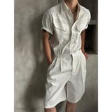 [MUSCLE FIT] Cool ever western denim half shirts (White)