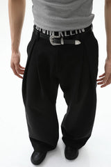 A-Line Pleated Wide Leg Trousers