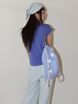 SHELL CAP SLEEVE T (BLUE)