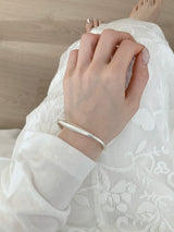 Silver wave open bangle