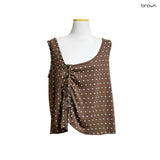(3color) Dot Shirring Asymmetrical Vest