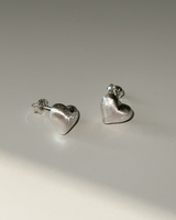 Chiffon heart earring (silver)