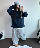 ヒップツーラインナンバーリングロゴスリーブTシャツ💙🤍🖤3カラー