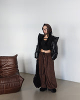 Glossy Two-Way Cropped Short Padded Jacket