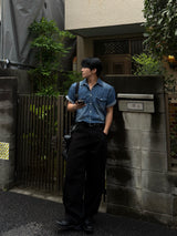 Ron western denim short-sleeved shirt