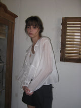Open sheer blouse_ivory