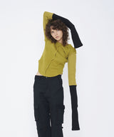 BICOLOR EXTRA LONG SLEEVE RIB TOP