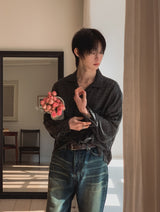 ビリーバーリネンチェックロングスリーブシャツ