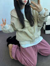 TERRY SHEEP🐑☁🤎HOODIE CARDIGAN JACKET 🤎💛🖤3COLOR
