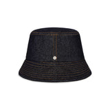 VA Curved Denim Stitch Detail Bucket Hat / Black