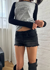 DEEP BLACK DENIM SHORTS (S-L)