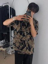 ASCLO アートオープンカラー半袖シャツ (2color)