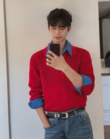 Carnel Mild Collar Knit Cardigan