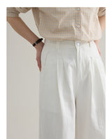 loose-fit high-waisted straight denim pants