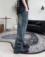 Riken Oil Washing Flare Jeans