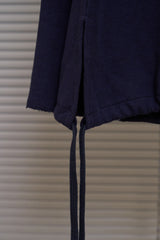 Off Shoulder String Sweatshirt (Navy)
