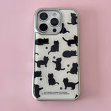 beloved cat silver frame case (white)