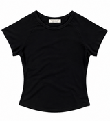 レミジェル コットンステッチ ラウンドネック ロールヘム スリムフィット ショートスリーブTシャツ 5カラー