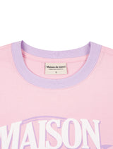 Women's Crop Vintage Mood Ringer Short Sleeve T-Shirt Pink (FCE2TS201W)