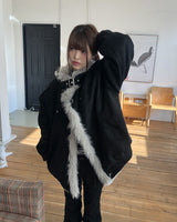 Deuen High-Neck Quilted Faux Fur Suede Shearling Jacket